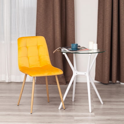 Стул CХИЛЛЙ (мод. 7094-1) вельвет/металл, 44,5х52,5х86 см, йеллов (желтый) ХЛР41 / натуральный / CHILLY (mod. yellow HLR41_7