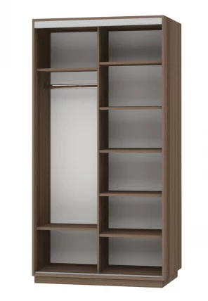 Шкаф-купе двухдверный Экспресс Дуо 1200х2400х Орхидея белая/Ясень шимо тёмный / 1200х2400h_1