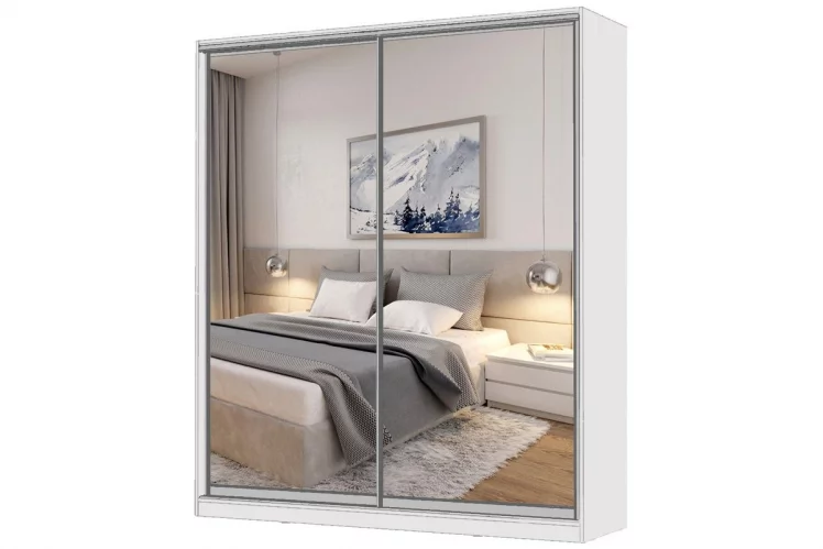 Шкаф-купе 2-х дверный Виктория 1800х584х2300, Белый 18ДЗДЗ-ППШШ-Б 310-663_0