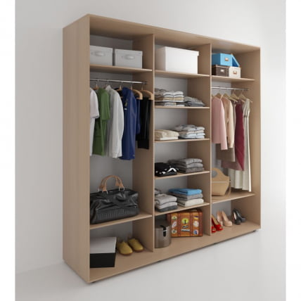 Шкаф-купе 3-х дверный Акцент-Дуэт Д 1500х600 Дуб молочный_1