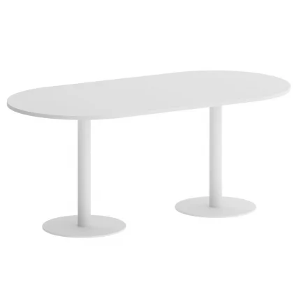 Стол овальный ХОМЕ ОФФИCЕ ВР.СП-5-180.1 Белый Бриллиант/Белый металл / HOME OFFICE VR.SP-5-180.1_0