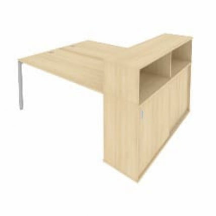 Рабочая станция с опорным шкафом-купе Метал Сйстем Б.РС-СШК-2.4 Акация/Серый / Metal System_0