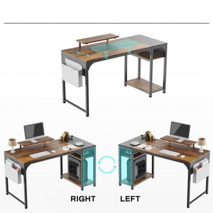 Стол письменный (для компьютера) ЕУРЕКА ЗКС-СС140Б-РВБ с шириной 140 см Реcлаимед Воод / EUREKA ZX-SS140B-RWB Reclaimed Wood_6