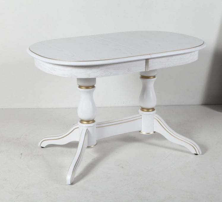 Стол обеденный раскладной Лира (1,6м) тон 1 с золотой патиной_1