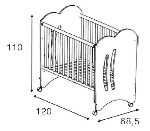 Кровать Микуна Аура 120кс60 Вхите / Micuna Aura 120x60 White_2