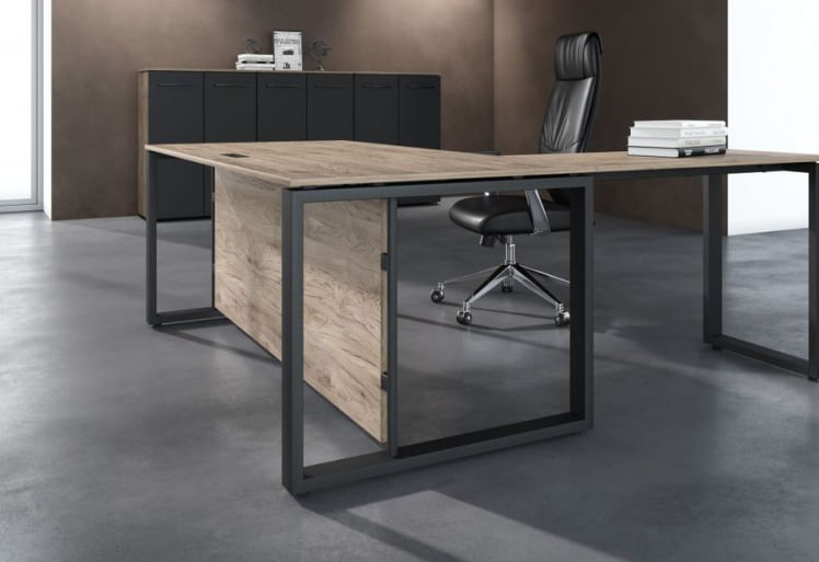 Комплект мебели для кабинета руководителя ЕНИО №4 Кария Пальмира Антрацит / ENIO_0