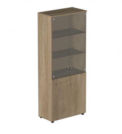 Шкаф для документов с тонированным стеклом Р.Ш-2СТ Ясень темный_0