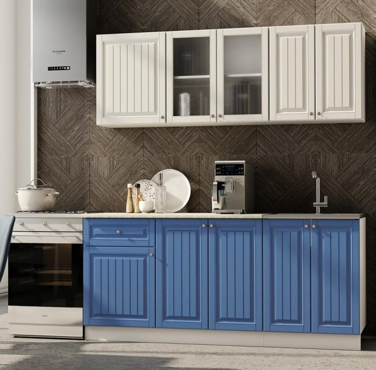 Кухня Хозяюшка 1,8 м Белый/Мускат глянец_1