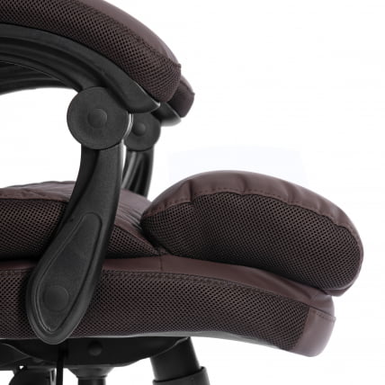 Кресло руководителя Чиеф металБЛ кож/зам/ткань, коричневый/коричневый стеганный, 36-36/36-36 стеганный/ТВ-24 / Chief metalBL стеганный/TW-24_9