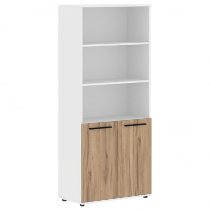 Шкаф с одним комплектом глухих малых дверей ЕДИС ЕХCС 85.5 Дуб Денвер светлый Черный Белый / EDIS EHCS_0