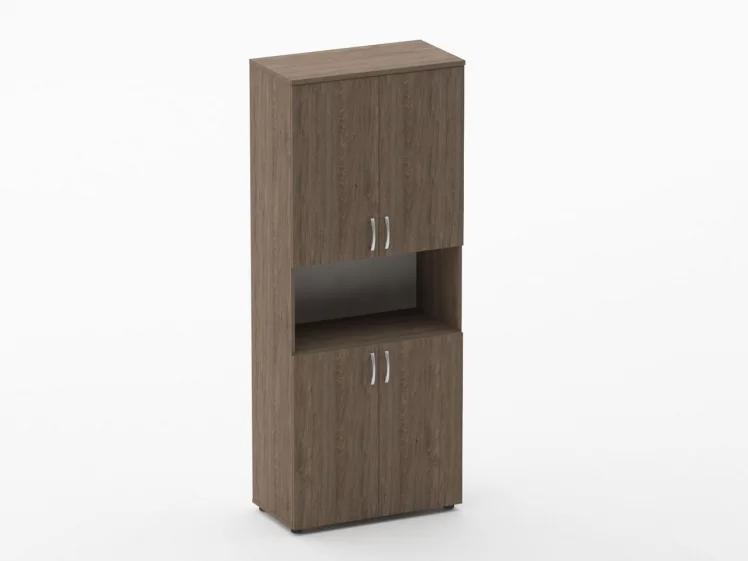 Шкаф высокий закрытый с нишей Глассй 6.19.111 Дуб Верцаска / Glassy_0