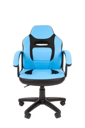 Детское кресло CХАИРМАН ТИН (КИДС) 110 черный пластик Черный-голубой / CHAIRMAN (KIDS)_1