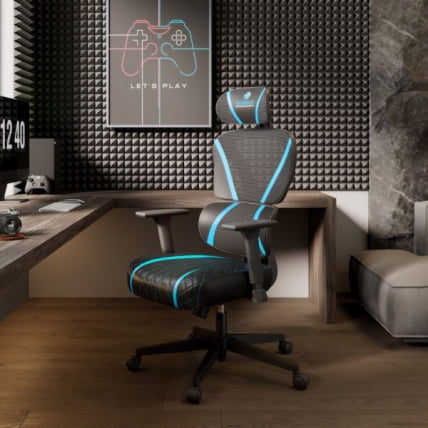 Эргономичное компьютерное кресло (для геймеров) Еурека Норн, Блуе / Eureka Norn, Blue_10