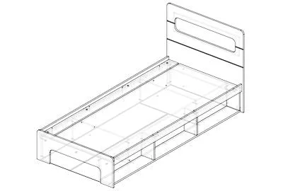 Кровать 0,9 с подъемным механизмом Палермо Юниор 01 Белый глянец Ясень шимо светлый Синий_4