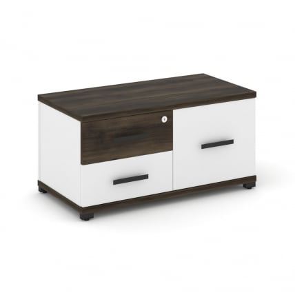 Тумба приставная сервисная CОНCЕПТ CН.ТСР-001 Б/В Дуб Мали Белый бриллиант Черный / CONCEPT CN.TSR-001 B/W_0