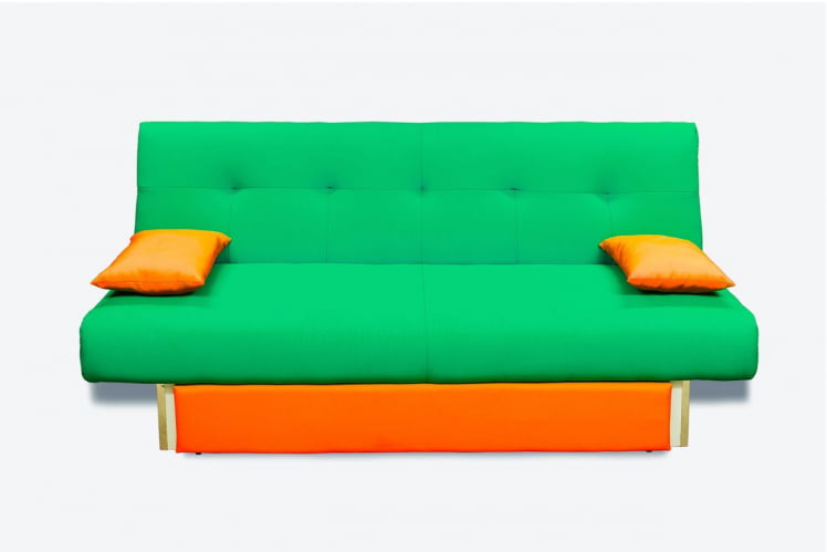 Диван МАНГО 4 (2 категория) Зеленый Оранжевый / MANGO_1