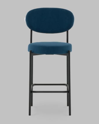 Стул Полубарный Бриф ДД ПБ велюр синий / DD_1