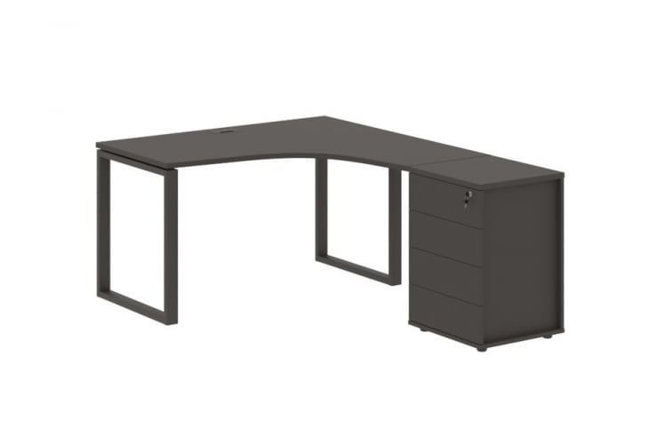 Стол эргономичный с тумбой правый ЕДИС ЕКCЕТ 1318 Р Мокко / EDIS EQCET R_0