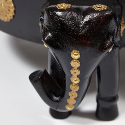 Столик Сеcрет Де Маисон 3 СЛОНА ( мод. НД-005) дерево манго/латунная чеканка, Диа 48. В 19 см, этническая роспись / Secret De Maison SLONA mod. ND-005) Dia_3