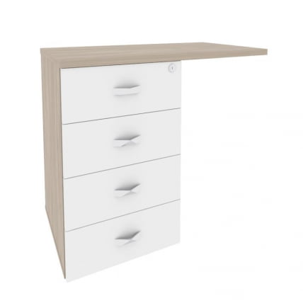 Тумба приставная (универсальная л/пр) Оникс Директ О.ТПУ-4 Дуб Аттик/Белый Бриллиант 842*460*750 / O.TPU-4_0