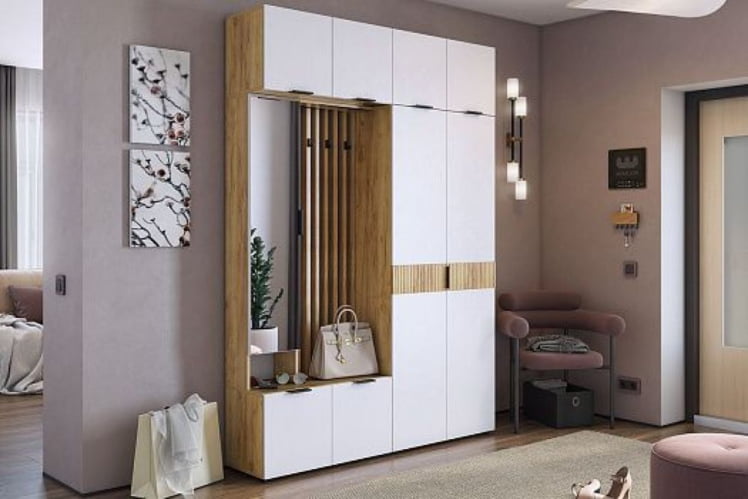 Прихожая Бери МПР-021 Дуб крафт золотой/белое дерево / MPR-021_15