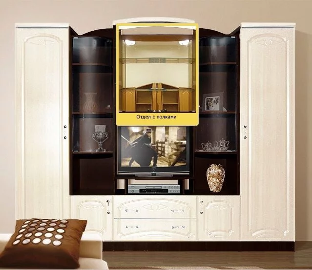 Стенка Александра 6 МДФ Венге/Млечный дуб_4