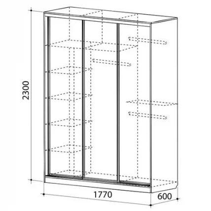 Шкаф-купе Бассо 2-600 Венге / Бордо_2