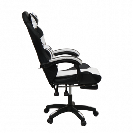 Кресло 1209 КИНГКУЕЕН, цвет черный/белый с подсветкой, 1209-блаcк-вхите-масс-лед / KINGQUEEN, 1209-black-white-mass-led_2