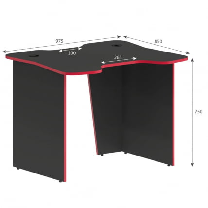 Игровой компьютерный стол СКИЛЛЛ СКЛ 100CБ антрацит/красный / SKILLL SKL 100CB_3