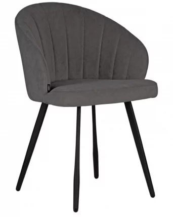 Стул обеденный ДОБРИН НАОМИ (ЭМАЛЬ ЧЕРНЫЙ МУАР велюр Катаниа Чоколате) / DOBRIN NAOMI Catania Chocolate)_0