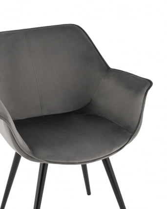 Стул Мэйсон Нев велюр Темно-серый / New_1