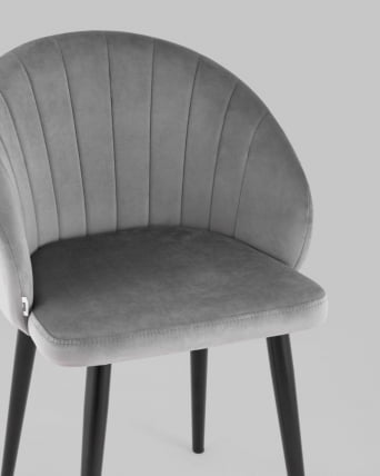 Стул с подлокотниками Брюссель велюр Серый_2