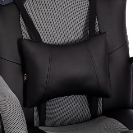 Кресло ДРИВЕР (22) кож/зам/ткань, черный/серый, 36-6/ТВ-12 / DRIVER 36-6/TW-12_8