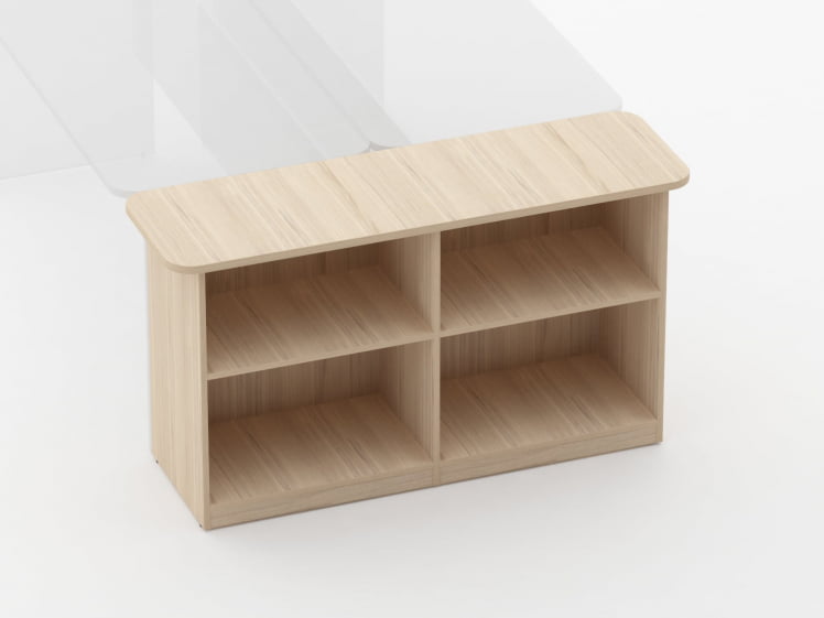 Тумба приставная к двум столам Глассй 3.18.14 Дуб молочный / Glassy_1