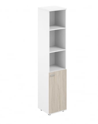 Шкаф высокий полуоткрытый правый Сигма СГ.832.ВХ.ОЛ.Р Белый Дуб светлый / Sigma SG.832.WH.OL.R_0