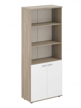 Шкаф высокий полуоткрытый Сигма СГ.831.ОД.ВХ Дуб темный Белый / Sigma SG.831.OD.WH_0