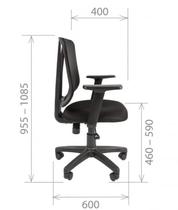 Кресло офисное CХАИРМАН 626 Черный Серая сетка / CHAIRMAN_4