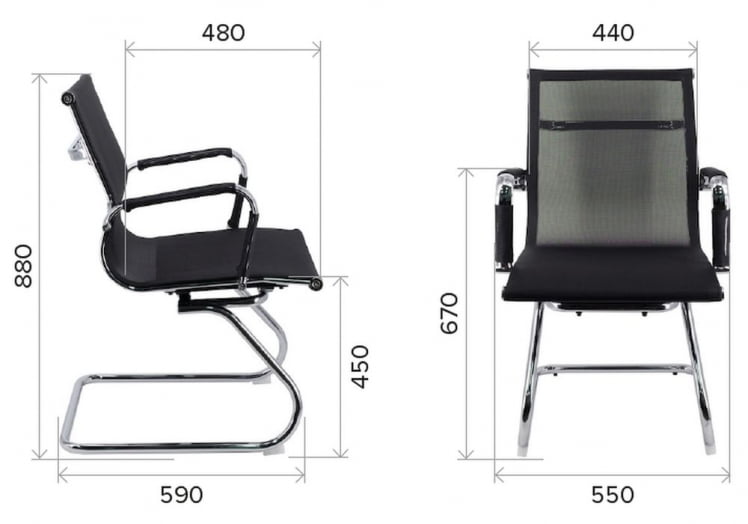 Кресло для посетителей Опера CФ сетка Черный / Opera CF_4