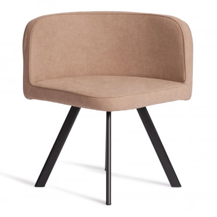 Комплект (стол, 4 стула) КУАДРОН (мод. ПТ14) Стол: МДФ/металл, стул: металл/шенилл, 100х100х73 см, 69х56х71 см, Беиге (Бежевый) ЛЙ1701-4/черный / QUADRON (mod. PT14) Beige LY1701-4/черный_5