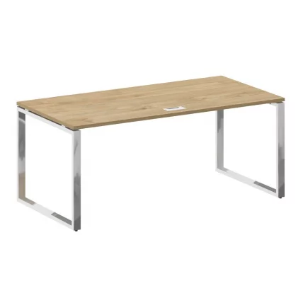 Стол руководителя прямой без тумбы СХИФТ СК.СР-180 Тиквуд Светлый/Белый Брилиант / SHIFT SK.SR-180_1