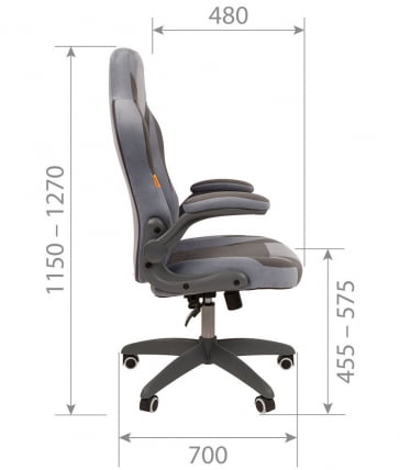 Кресло для геймеров CХАИРМАН ГАМЕ 55 Голубой-серый / CHAIRMAN GAME_4