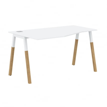 Стол эргономичный левый Форта ФCТ 1367 Л Белый премиум Дуб Гамильтон / Forta FCT L_0