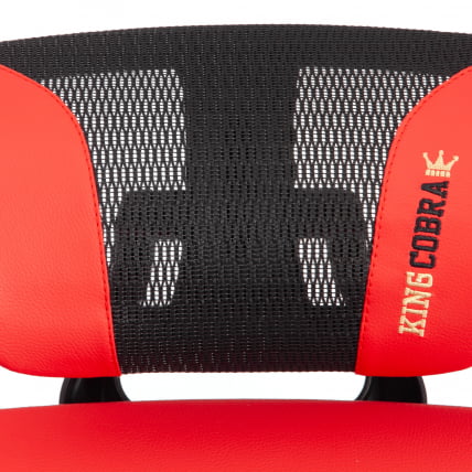 Кресло КингКобра иск. кожа / сетка, черный / красный / KingCobra_7