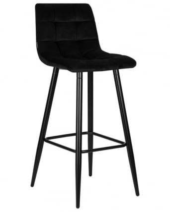 Стул барный ДОБРИН НИCОЛЕ (черные матовые ножки, черный велюр (108-77)) 2 шт / DOBRIN NICOLE_3
