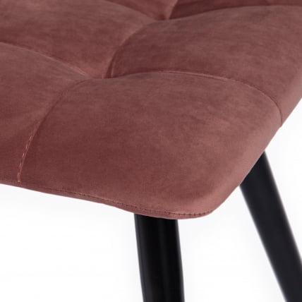 Стул CХИЛЛЙ (мод. 7095) / 1 шт. в упаковке ткань/металл, 45кс53х88 см, высота до сиденья 50 см, коралловый баркхат 15 /черный / CHILLY (mod. 45x53х88 barkhat_7