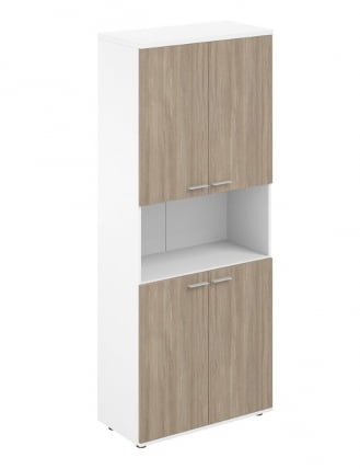 Шкаф высокий с нишей Сигма СГ.841.ВХ.ОД.ОД Белый Дуб темный / Sigma SG.841.WH.OD.OD_0