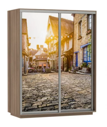 Шкаф-купе двухдверный Экспресс Дуо 1600х2200х Улица/Ясень шимо тёмный / 1600х2200h_0