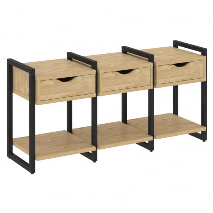 Тумба на регулируемых опорах наборная. Вариант №4 ЛОФТ ВР.Л-ТН-4.О Металл черный Тиквуд светлый / LOFT VR.L-TN-4.O_0