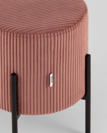 Пуф Кейси велюр рельефный коралловый_2