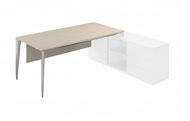 Стол под опорную тумбу 1700 Атлас НЗ-0100.ЙН.АЛ Ясень Наварра Алюминий / Atlas NZ-0100.YN.AL_1